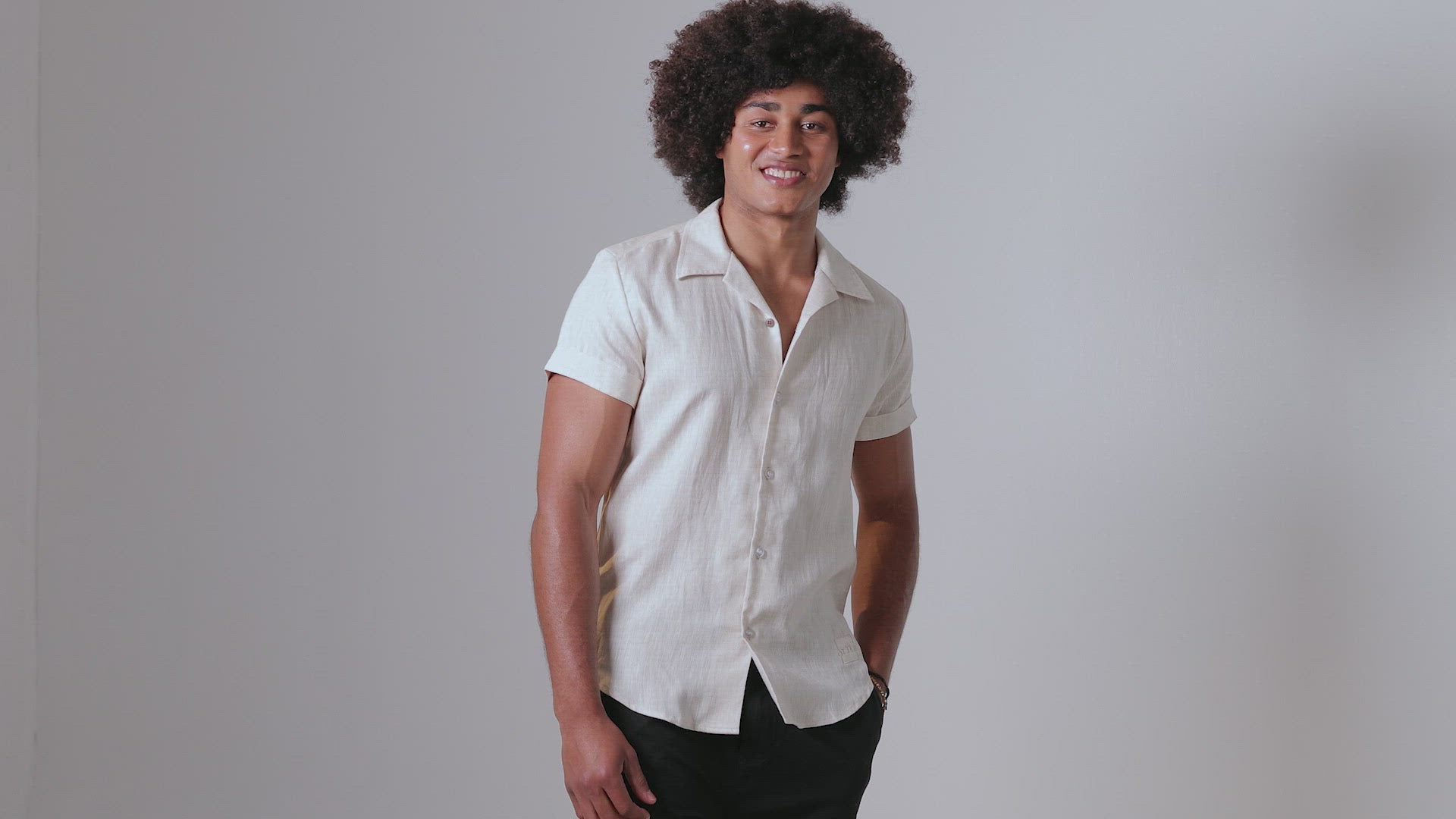 Short Sleeve Linen Shirt for Men layback collar shirt party shirt bowling shirt
