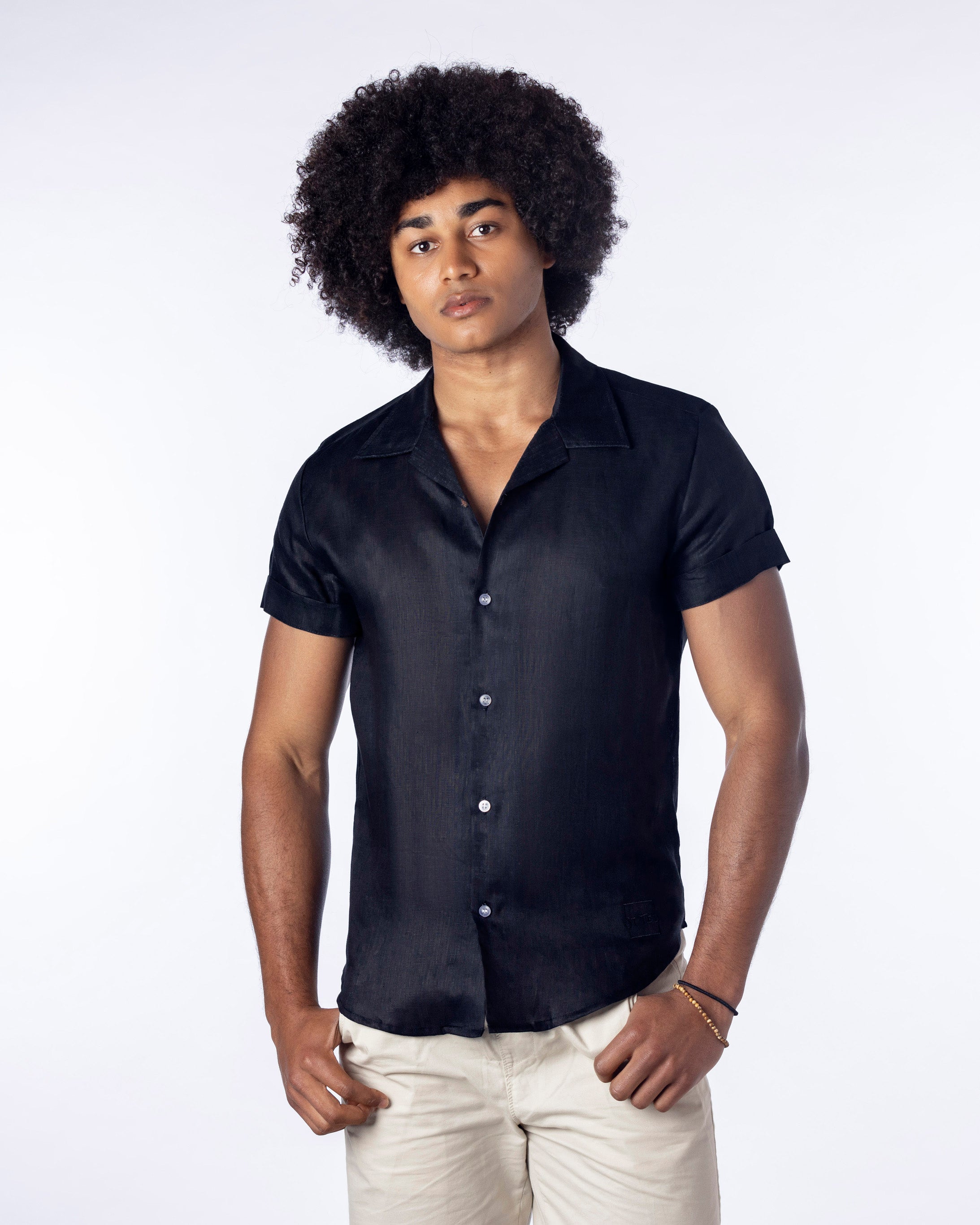 Short Sleeve Linen Shirt for Men | layback collar shirt – St Ted